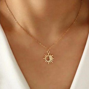 Gold Sun Pendant Necklace